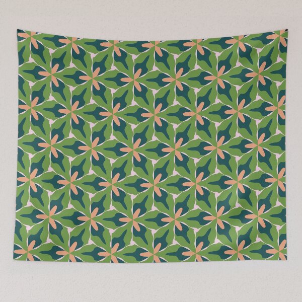 Artikelvorschau, Super Bright and Colorful Geometric Seamless Pattern in Green, White, Orange, and Pink entworfen und verkauft von cozycaroline.