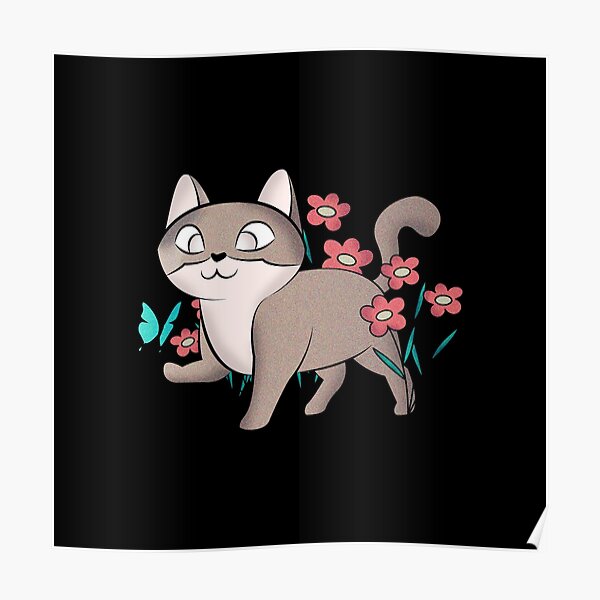 Poster Katze Und Schmetterling Redbubble