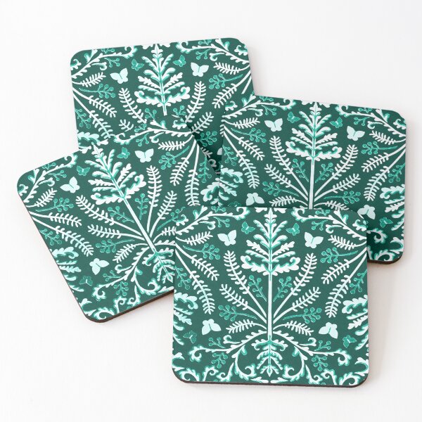 Item preview, Emerald & White Grass Demask designed and sold by TigaTiga.