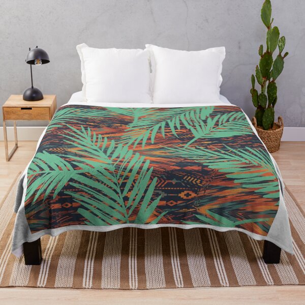 Item preview, This tropical-inspired tribal leaf pattern has a warm vibrant colored background. designed and sold by MugsAndDuds.