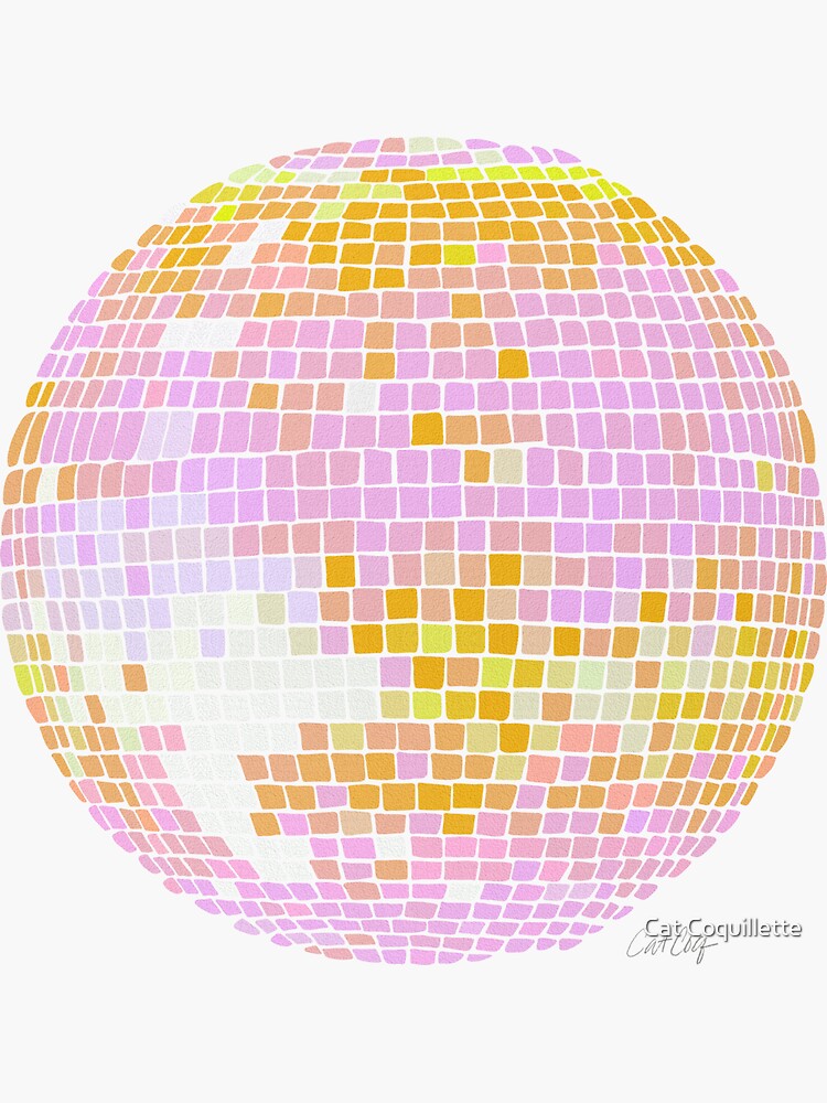 Disco Balls Illustration (Pink Palette) - Framed Matte Print