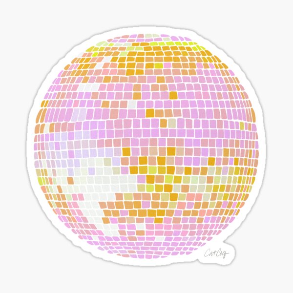 Peach Disco Ball Sticker Pack — Not Sorry Art