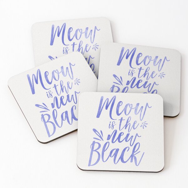 Item preview, Meow is the new black - cerulean designed and sold by SnarkyDoodles.