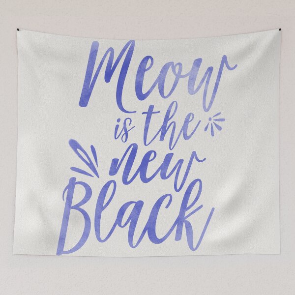 Item preview, Meow is the new black - cerulean designed and sold by SnarkyDoodles.