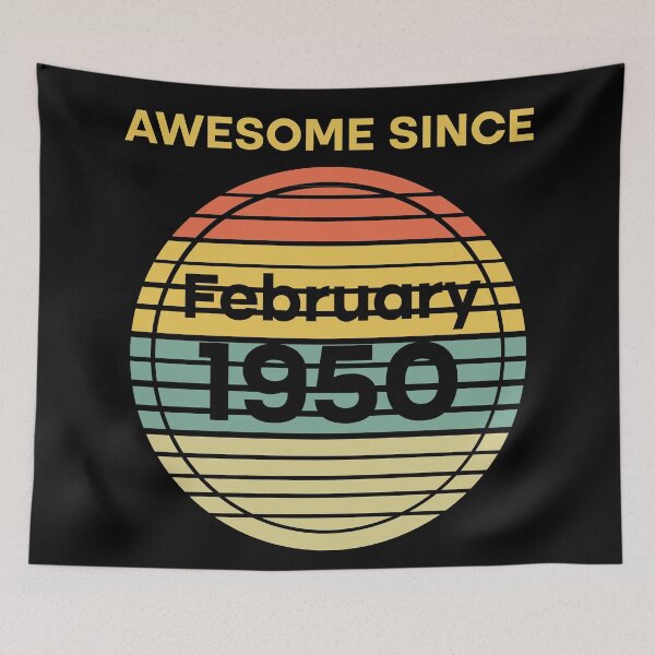 Item preview, Retro Vintage 70th Birthday Awesome Since February 1950 designed and sold by Rami Khalifah.