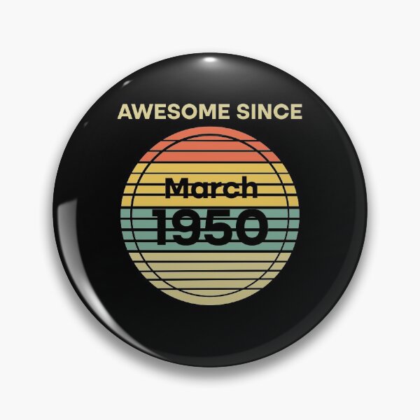 Item preview, Retro Vintage 70th Birthday Awesome Since March 1950 designed and sold by Rami Khalifah.