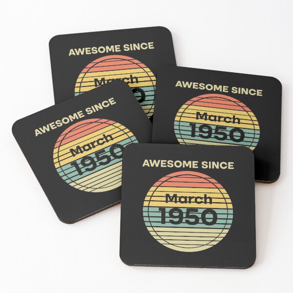 Item preview, Retro Vintage 70th Birthday Awesome Since March 1950 designed and sold by Rami Khalifah.