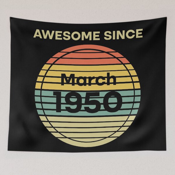Item preview, Retro Vintage 70th Birthday Awesome Since March 1950 designed and sold by Rami Khalifah.