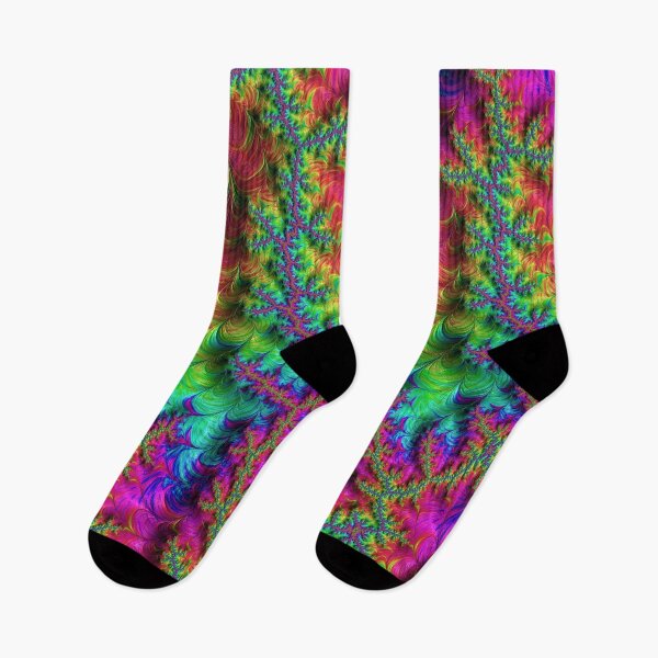 Item preview, Vibrant Neon Rainbow Groovy Boho Hippie Branching Fractal Abstract Art designed and sold by Kaleiope Studio.