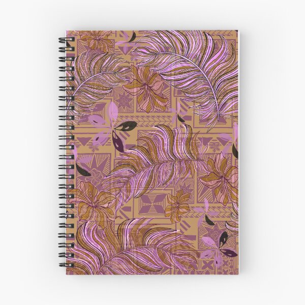 Artikelvorschau, Hawaiianisch-polynesisch-samoanisches Vintage-Muster mit rosa tropischen Palmblättern entworfen und verkauft von sunnthreads.