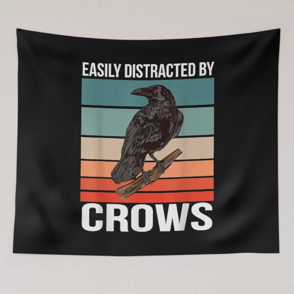 Item preview, Retro Crow Quote Bird Easily Distracted By Crows  designed and sold by FelixRiojas.