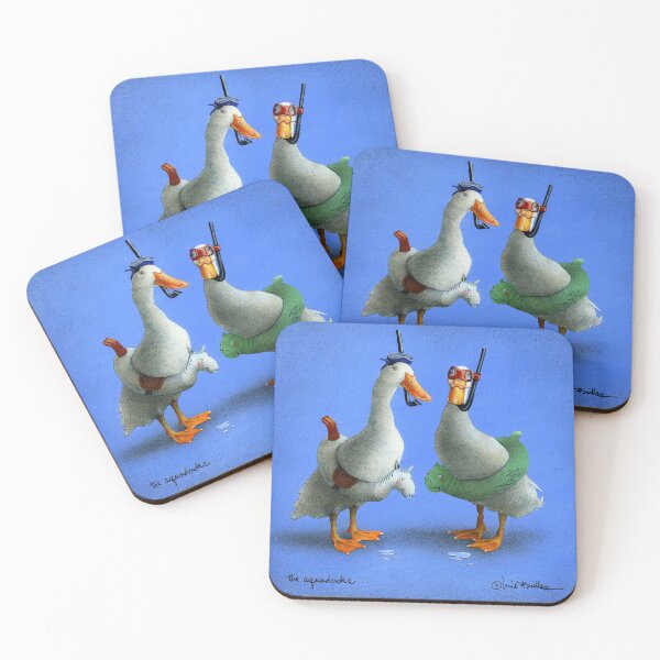Item preview, aqua ducks... designed and sold by Will Bullas Studio.