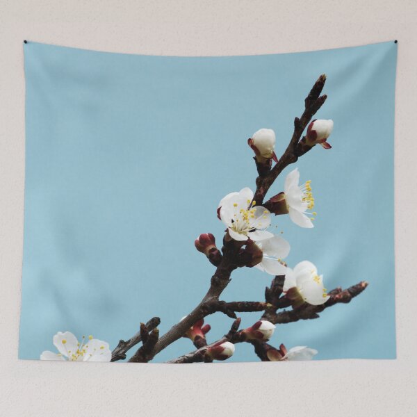 Item preview, Apricot blossoms on a blue background designed and sold by Michaelerch.