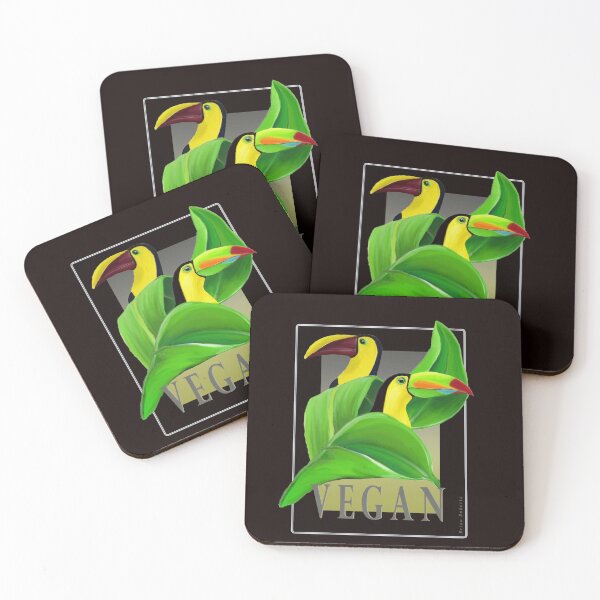 Item preview, Tropical Leaves and Colorful Toucans Vegan designed and sold by VeganBear.