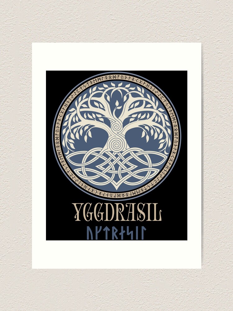 Norse Yggdrasil Tree Of Life Viking Pagan Futhark Runes Art Print For Sale By Bluepagan 7929