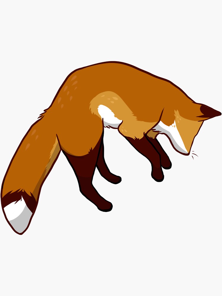 Thumbnail 3 of 3, Sticker, Jumping Red Fox designed and sold by RunningRogan.