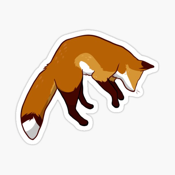 Jumping Red Fox Sticker