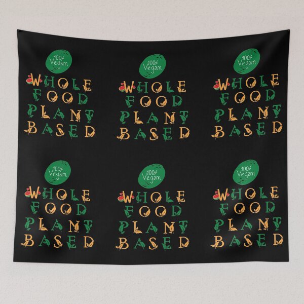 Item preview, Whole Food Plant Based-100%Vegan-Black Background  designed and sold by Trendi61.