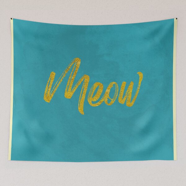 Item preview, Meow - Teal/gold designed and sold by SnarkyDoodles.