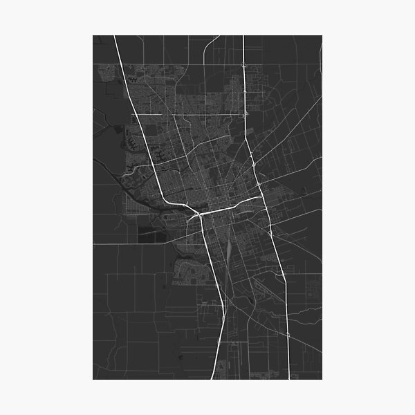 Stockton Usa Map White On Black Photographic Print By Graphical Maps Redbubble 1254