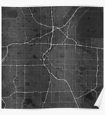 Denver, USA Map. (White on black) Poster