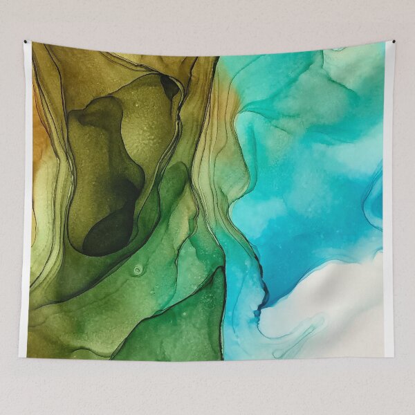 Item preview, Brown Blue Abstract 72621, alcohol ink painting by Herzart  designed and sold by herzart.