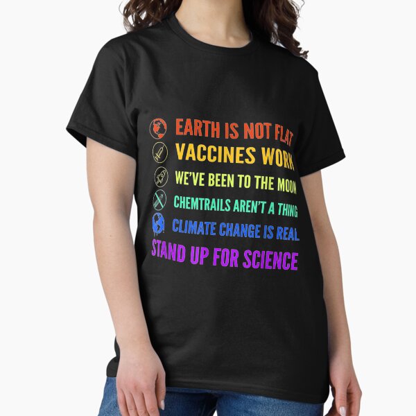 Item preview, Earth is Not Flat Vaccines Work Moon science designed and sold by loka-Art.