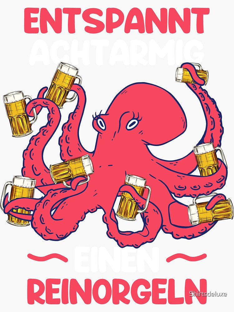 Relaxed eight-armed clean organs drinking beer alcohol party by Shirtsdeluxe