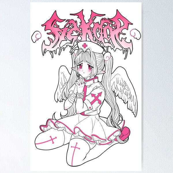 Menhera chan peeker - Peeking anime girl Poster for Sale by giftycat