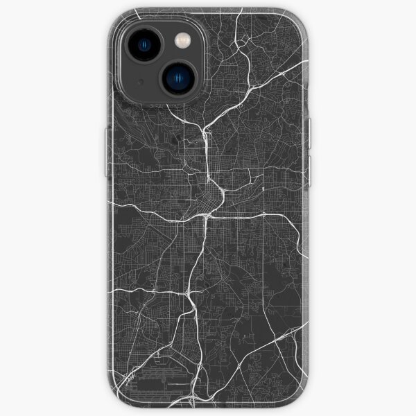 "Atlanta, USA Map. (White on black)" iPhone Case for Sale by Graphical
