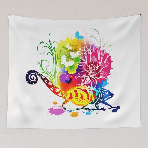Item preview, Colorful floral lizard designed and sold by ibelieveimages.