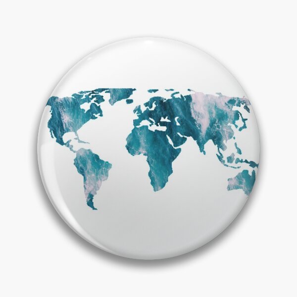 Item preview, Blue Ocean Waves World Map designed and sold by NelBo.