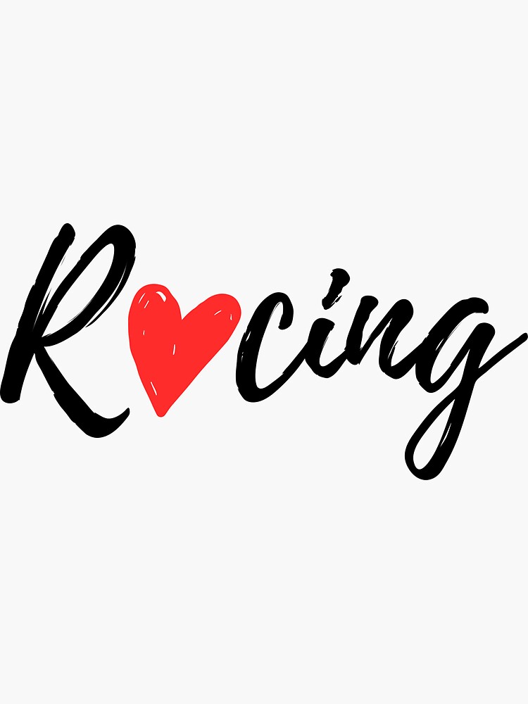 "Racing Heart Love" Sticker by rumblestripsusa Redbubble