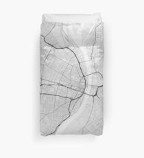 St. Louis, USA Map. (Black on white) Bettbezug