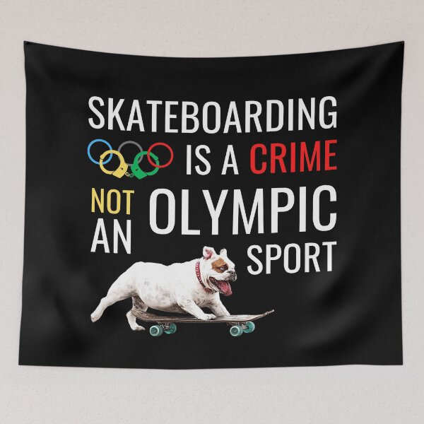 Item preview, Skateboarding Is A Crime | Dog Skateboarding | Trendy | Black designed and sold by NoirOwned.