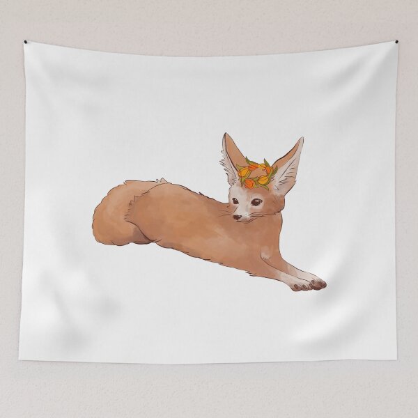Item preview, Fox with a wreath of tulips designed and sold by thebrokenbird.