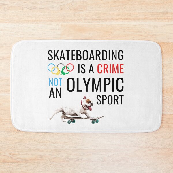 Item preview, Skateboarding Is A Crime | Dog Skateboarding | Trendy | White designed and sold by NoirOwned.
