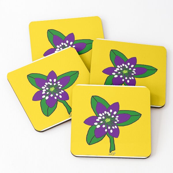 Item preview, Purple flower w/ gold background. designed and sold by Jack Corbett.