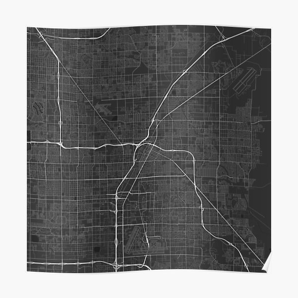 Las Vegas Usa Map White On Black Poster By Graphical Maps Redbubble 3559
