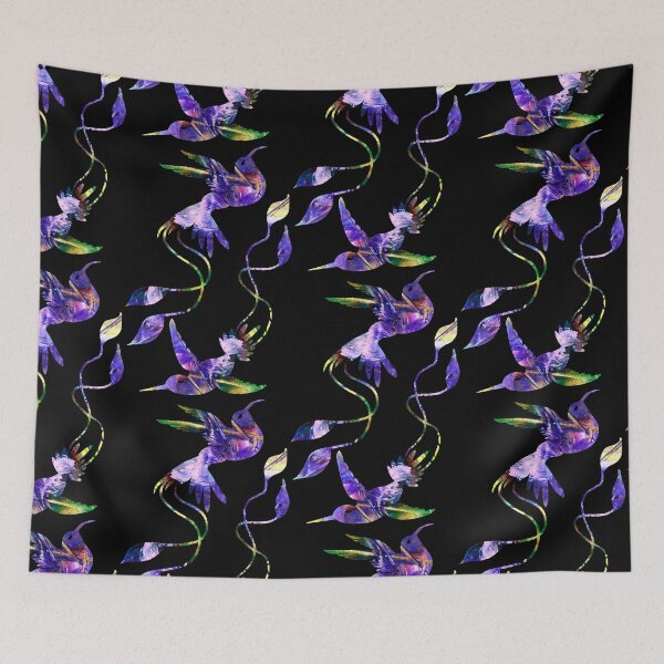 Item preview, Spirit world of magic purple dreams abstract hummingbirds  designed and sold by TitaCris.