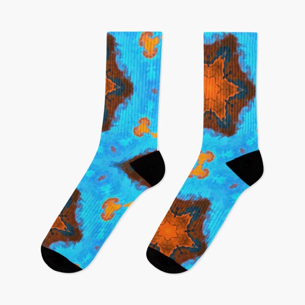 Artikelvorschau, Psychedelisches Kaleidoskop Blau und Orange entworfen und verkauft von WormholeOrbital.