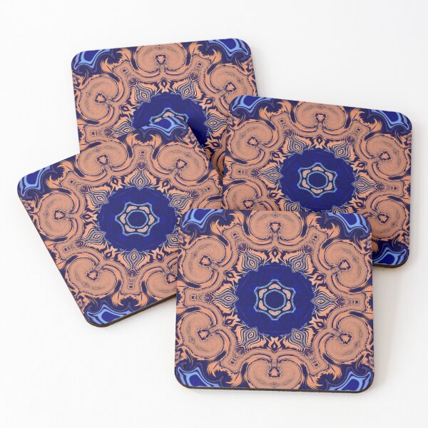 Item preview, Orange and Blue Ornate  Boho Pattern designed and sold by CoCDesigns.