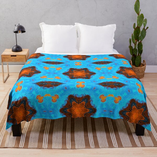 Artikelvorschau, Psychedelisches Kaleidoskop Blau und Orange entworfen und verkauft von WormholeOrbital.