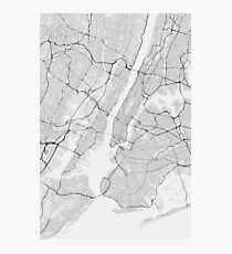 New York, USA Map. (Black on white) Photographic Print