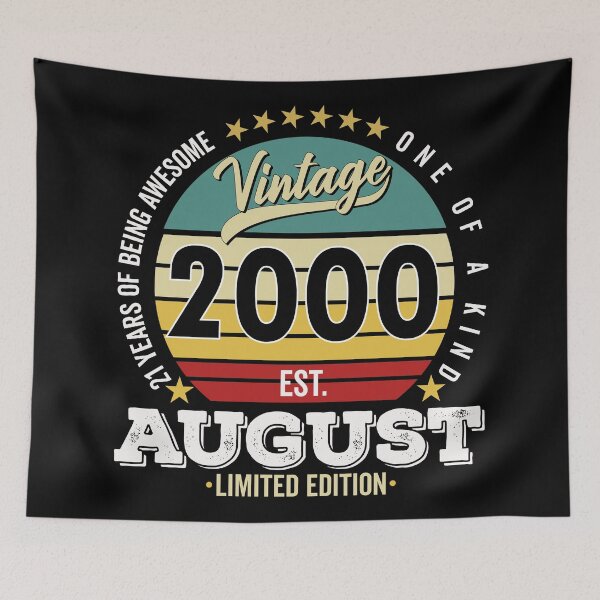 Item preview, 21 Years Of Being Awesome - One Of A Kind Limited Edition - 2000 Vintage 21s Retro, Classic, Cool, August Birthday.  designed and sold by ALITOPRINCE.
