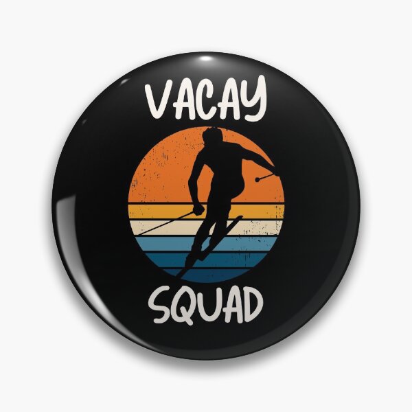 Item preview, Skiing Vacay or Skiing Vacation for Groups Winter Vacay with Skier and a Retro Sunset designed and sold by elvisg03.
