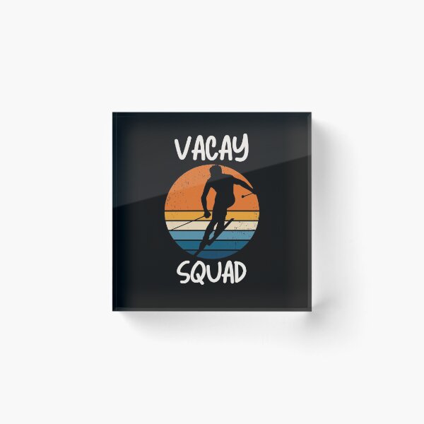 Item preview, Skiing Vacay or Skiing Vacation for Groups Winter Vacay with Skier and a Retro Sunset designed and sold by elvisg03.