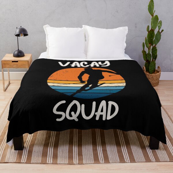 Item preview, Skiing Vacay or Skiing Vacation for Groups Winter Vacay with Skier and a Retro Sunset designed and sold by elvisg03.