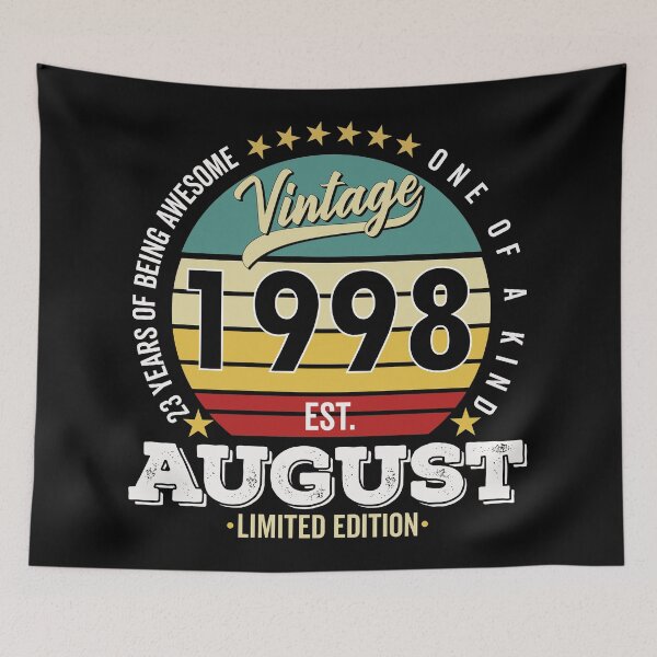 Item preview, 23 Years Of Being Awesome - One Of A Kind Limited Edition - 1998 Vintage 23s Retro, Classic, Cool, August Birthday.  designed and sold by ALITOPRINCE.