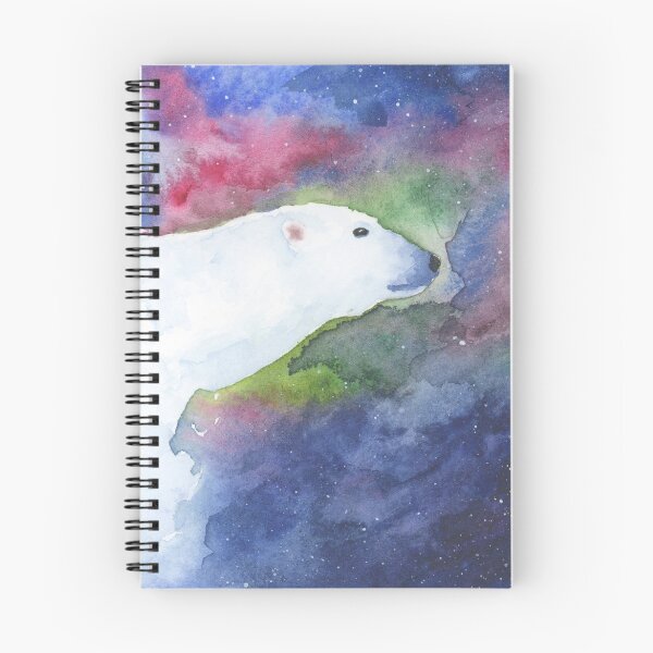 Item preview, Watercolor Polar Bear with Aurora Borealis designed and sold by purple-mango.